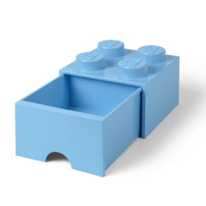 Opbergsteen met 4 noppen en 1 lade - lichtblauw 5006181