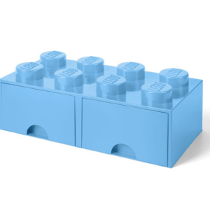Opbergsteen met 8 noppen en 2 lades - lichtblauw 5006311
