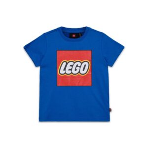 T-shirt met korte mouwen en logo voor kinderen - blauw 5009093