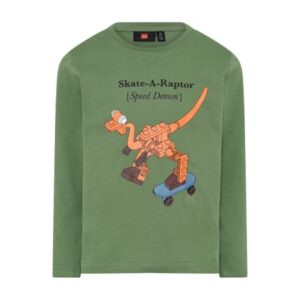 LEGO T-shirt DONKER KAKIGROEN (LWTAYLOR 701 - Maat 104)