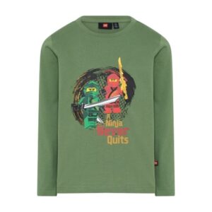 LEGO T-shirt Ninjago DONKER KAKIGROEN (LWTAYLOR 714 - Maat 104)