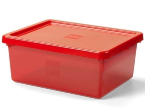 LEGO Opbergbox Sort & Store TRANSPARANT ROOD