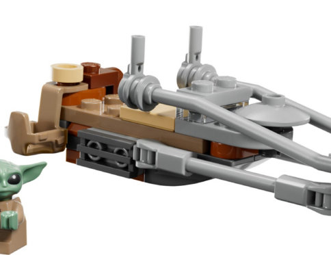 Lego De Mandalorian en Grogu’s speederbike 75436