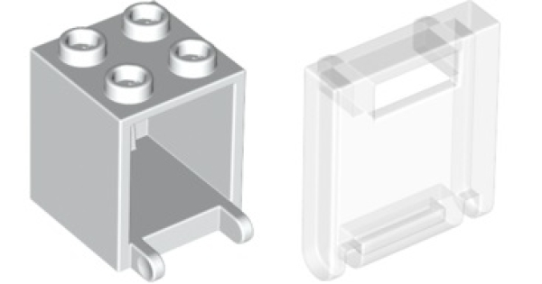 LEGO Brievenbus WIT-TRANSPARANT (10 stuks)