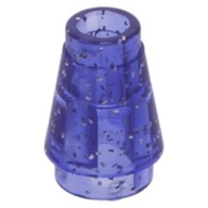 LEGO Cone 1x1 GLITTER TRANSPARANT PAARS (100 stuks)
