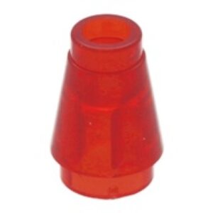 LEGO Cone 1x1 TRANSPARANT ROOD (100 stuks)