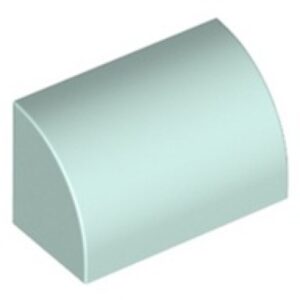 LEGO Dakpan 1x2 Gebogen LICHTAQUA (100 stuks)