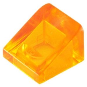 LEGO Dakpan 30 1x1 TRANSPARANT ORANJE (100 stuks)