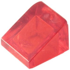 LEGO Dakpan 30 1x1 TRANSPARANT ROOD (100 stuks)