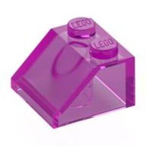 LEGO Dakpan 45 2x2 TRANSPARANT DONKERROZE (100 stuks)