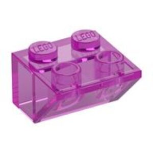 LEGO Dakpan 45 2x2 Inverted TRANSPARANT DONKERROZE (100 stuks)