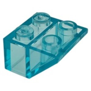 LEGO Dakpan 45 2x2 Inverted TRANSPARANT LICHTBLAUW (100 stuks)