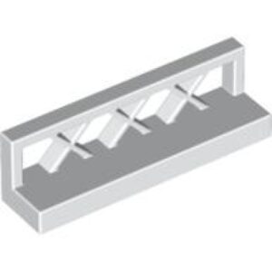 LEGO Hek 1x4x1 Raster WIT (100 stuks)