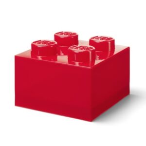 LEGO Opbergbox 4 met Deksel TRANSPARANT ROOD