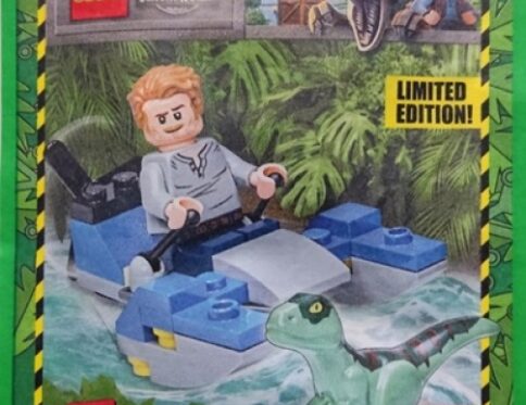 LEGO Owen met Moerasspeeder en Raptor (Paperbag)