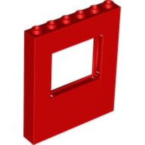 LEGO Paneel 1x6x6 met Venster ROOD