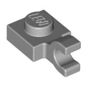 LEGO Plaat 1x1 met Open O Clip Hor.Grip LICHTGRIJS (100 stuks)