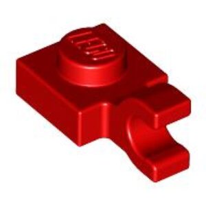 LEGO Plaat 1x1 met Open O Clip Hor.Grip ROOD (100 stuks)