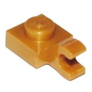 LEGO Plaat 1x1 met Open O Clip Hor.Grip GOUDKLEURIG (100 stuks)