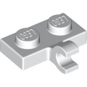 LEGO Plaat 1x2 met Zij-Clip Horizontaal WIT (100 stuks)