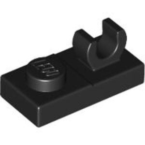 LEGO Plaat 1x2 met Open O Clip ZWART (100 stuks)