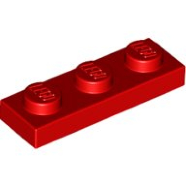 LEGO Plaat 1x3 ROOD (100 stuks)