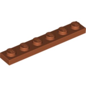 LEGO Plaat 1x6 DONKERORANJE (100 stuks)