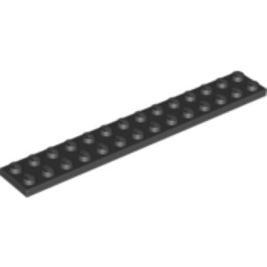LEGO Plaat 2x14 ZWART (100 stuks)