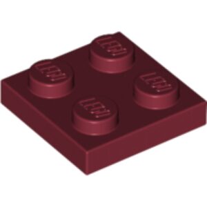 LEGO Plaat 2x2 DONKERROOD (100 stuks)