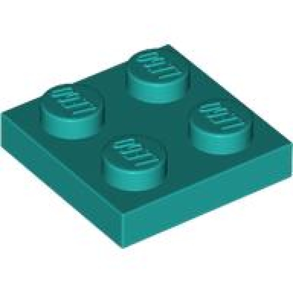 LEGO Plaat 2x2 DONKERTURQUOISE (100 stuks)