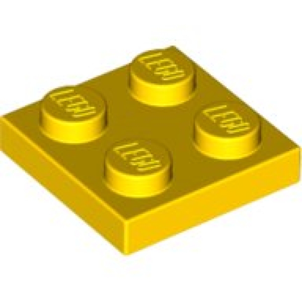LEGO Plaat 2x2 GEEL (100 stuks)