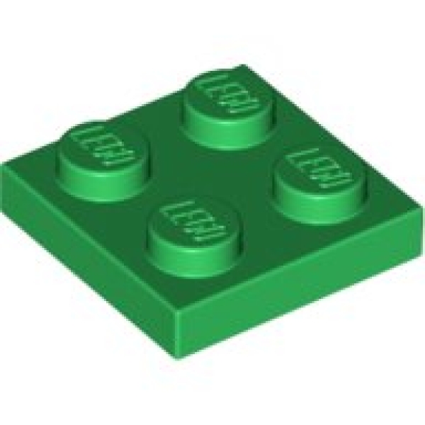 LEGO Plaat 2x2 GROEN (100 stuks)