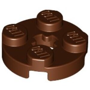 LEGO Plaat 2x2 Rond BRUIN (100 stuks)