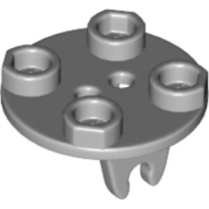 LEGO Plaat 2x2 Rond met Wielhouder LICHTGRIJS (100 stuks)