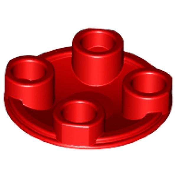 LEGO Plaat 2x2 Rond met Ronde Onderzijde ROOD (100 stuks)