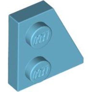 LEGO Plaat 2x2 Wedge Rechts AZUURBLAUW (100 stuks)