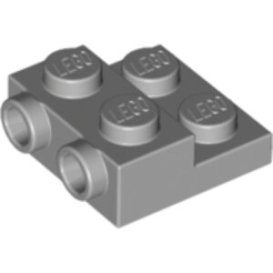 LEGO Plaat 2x2 met Zij-noppen LICHTGRIJS (100 stuks)