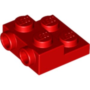 LEGO Plaat 2x2 met Zij-noppen ROOD (100 stuks)