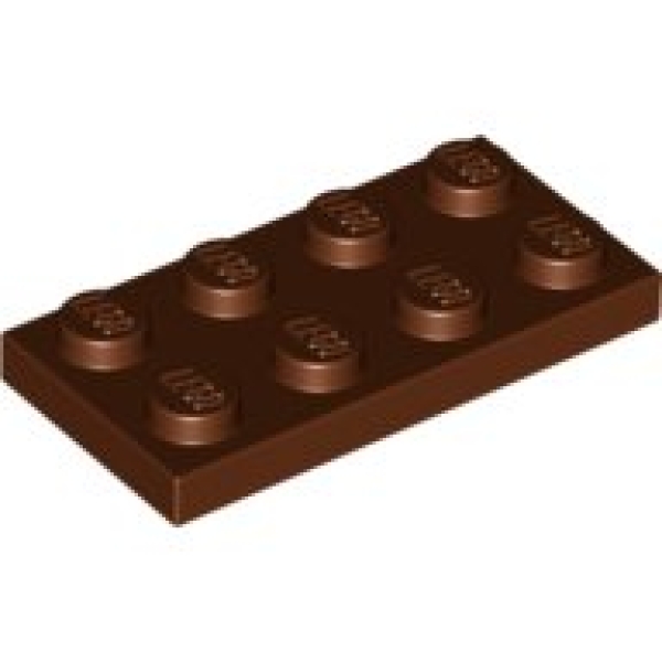 LEGO Plaat 2x4 BRUIN (100 stuks)