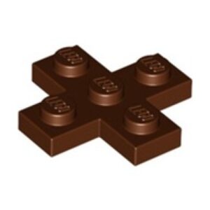 LEGO Plaat 3x3 Kruis BRUIN (100 stuks)