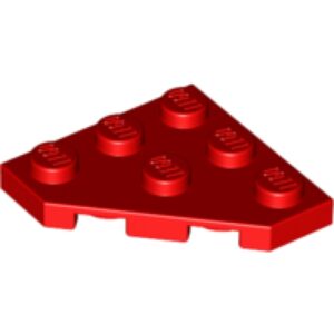 LEGO Plaat 3x3 met Hoek ROOD (100 pcs)