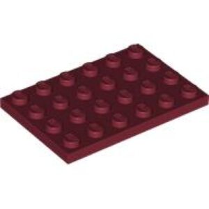 LEGO Plaat 4x6 DONKERROOD (100 stuks)