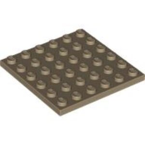 LEGO Plaat 6x6 DONKERBEIGE (100 stuks)