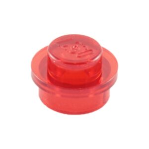 LEGO Plaat Rond 1x1 TRANSPARANT ROOD (100 stuks)