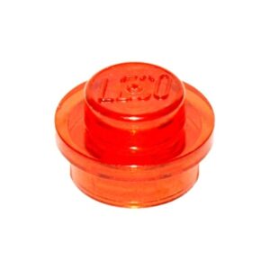 LEGO Plaat Rond 1x1 TRANSPARANT NEONORANJE (100 stuks)