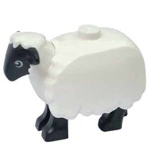 LEGO Schaap met Zwart Hoofd en Poten WIT