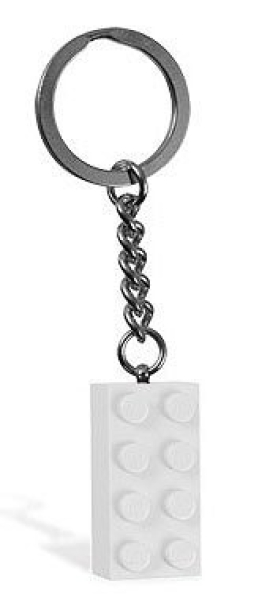 LEGO Sleutelhanger Steen 2x4 WIT