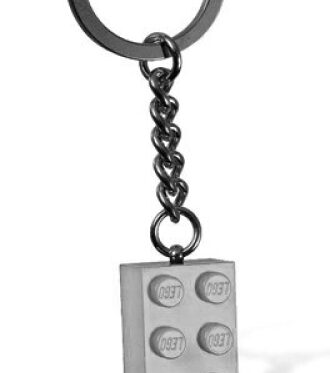 LEGO Sleutelhanger Steen 2×4 LICHTGRIJS