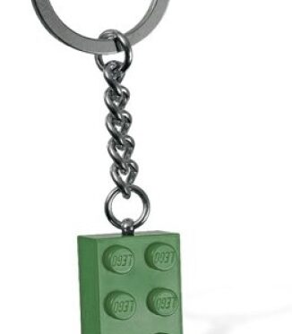 LEGO Sleutelhanger Steen 2×4 DONKERGROEN