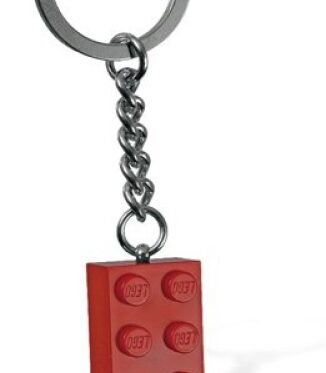 LEGO Sleutelhanger Steen 2×4 DONKERROOD